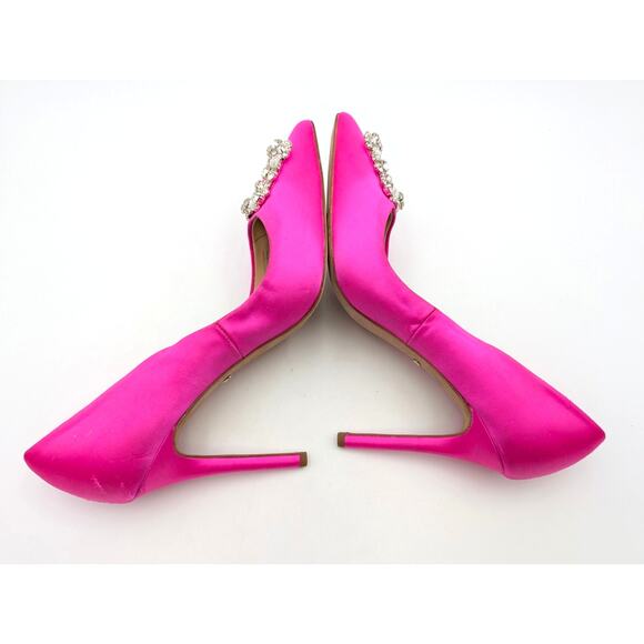 Badgley Mischka Cher Crystal Embellished Heel Pump Women's Pink Size US10 EU41 - Picture 6 of 12